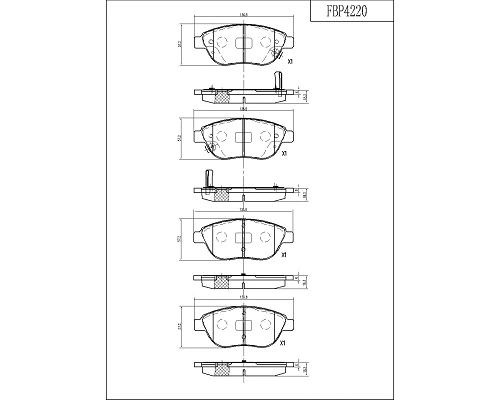 Brake Pad Set, disc brake (FBP4220)