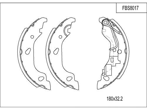 Brake Shoe Set (FBS8017)