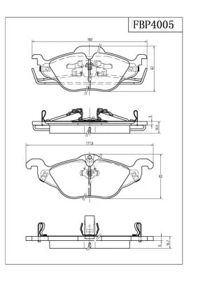 Brake Pad Set, disc brake (FBP4005)