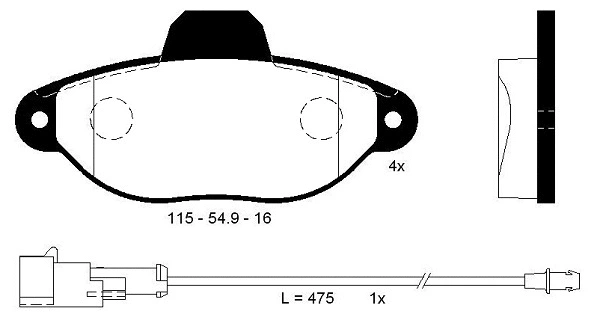 Brake Pad Set, disc brake (FBP4181)