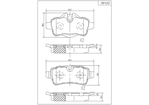 Brake Pad Set, disc brake (FBP4357)