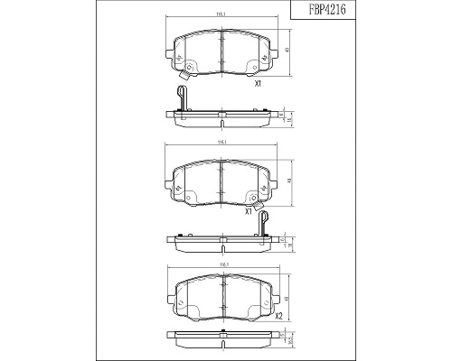 Brake Pad Set, disc brake (FBP4216)