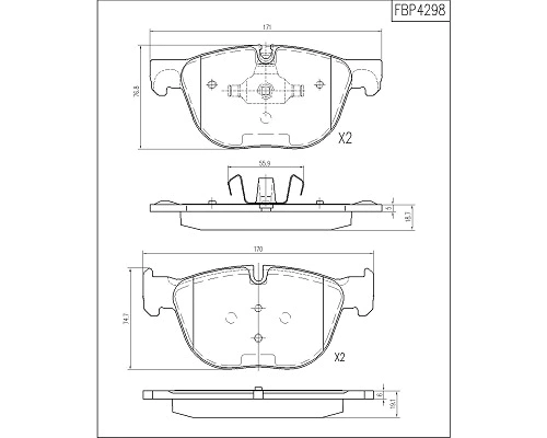 Brake Pad Set, disc brake (FBP4298)
