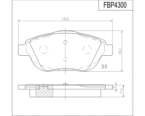 Brake Pad Set, disc brake (FBP4300)