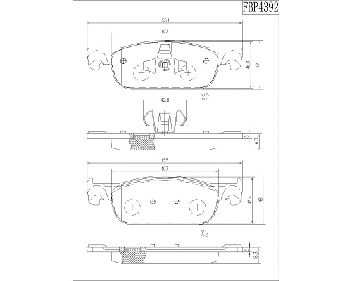 Brake Pad Set, disc brake (FBP4392)