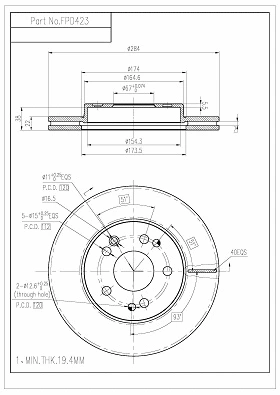 Brake Pad Set, disc brake (FBD423)