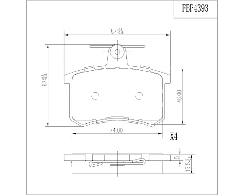 Brake Pad Set, disc brake (FBP4393)