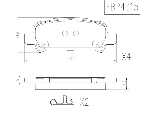 Brake Pad Set, disc brake (FBP4315)