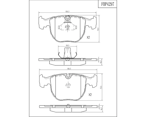 Brake Pad Set, disc brake (FBP4297)
