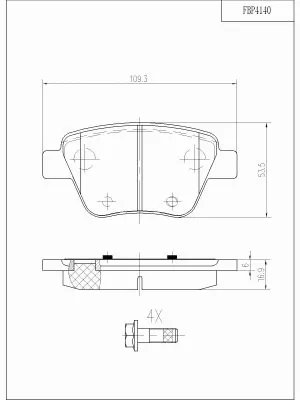 Brake Pad Set, disc brake (FBP4140)