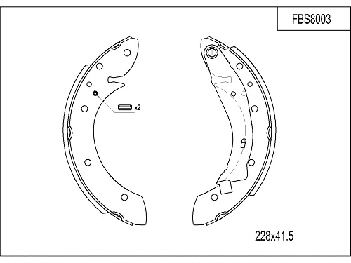Brake Shoe Set (FBS8003)