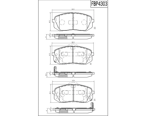 Brake Pad Set, disc brake (FBP4303)