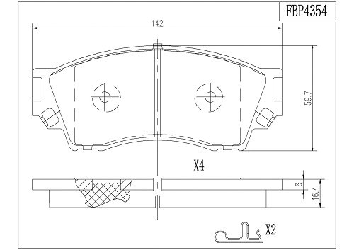 Brake Pad Set, disc brake (FBP4354)