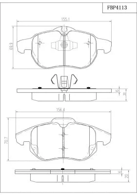 Brake Pad Set, disc brake (FBP4113)
