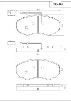 Brake Pad Set, disc brake (FBP4108)