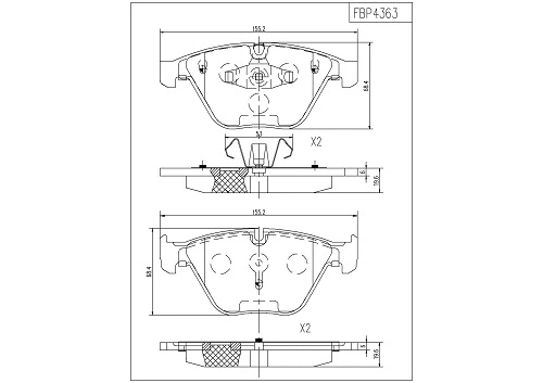 Brake Pad Set, disc brake (FBP4363)