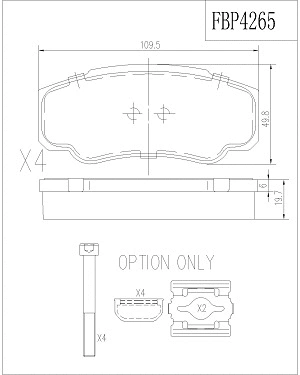 Brake Pad Set, disc brake (FBP4265)