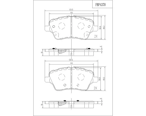 Brake Pad Set, disc brake (FBP4370)
