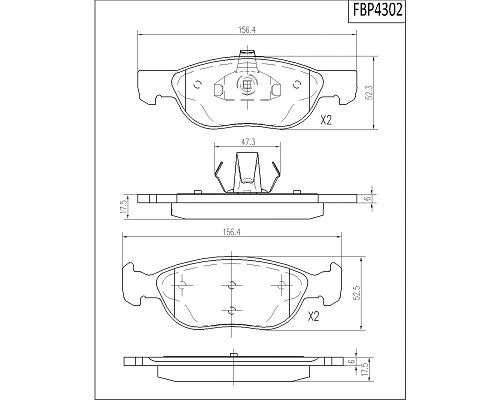 Brake Pad Set, disc brake (FBP4302)