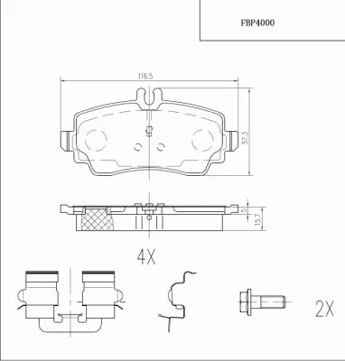 Brake Pad Set, disc brake (FBP4000)