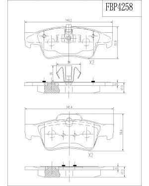 Brake Pad Set, disc brake (FBP4258)