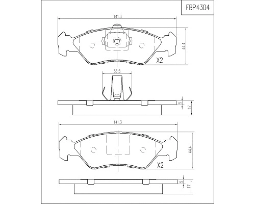 Brake Pad Set, disc brake (FBP4304)