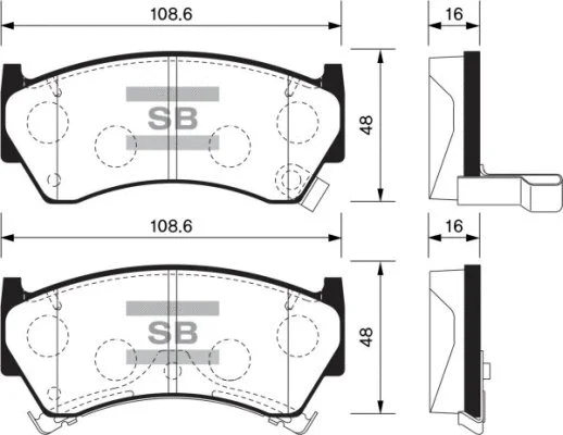Brake Pad Set, disc brake (FBP1122)