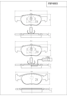 Brake Pad Set, disc brake (FBP4003)