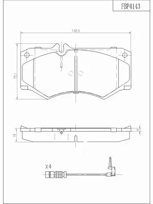 Brake Pad Set, disc brake (FBP4143)