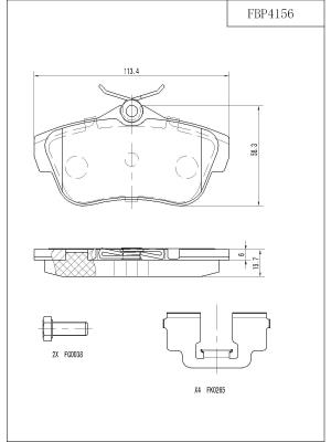 Brake Pad Set, disc brake (FBP4156)