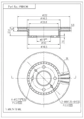 Brake Disc (FBD136)