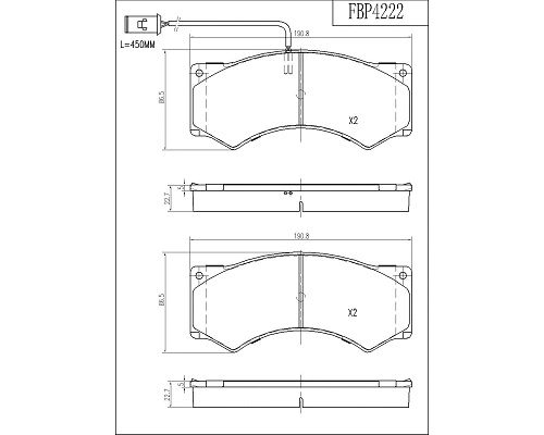 Brake Pad Set, disc brake (FBP4222)