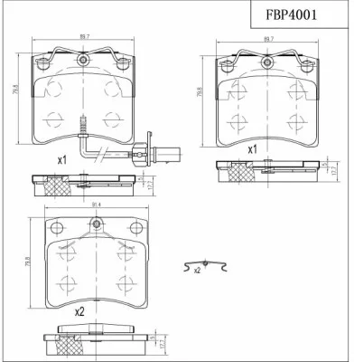 Brake Pad Set, disc brake (FBP4001)