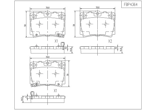 Brake Pad Set, disc brake (FBP4364)