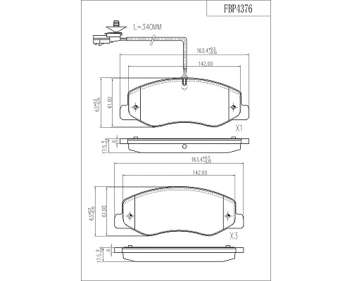 Brake Pad Set, disc brake (FBP4376)
