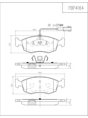 Brake Pad Set, disc brake (FBP4164)
