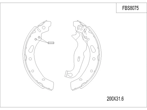 Brake Shoe Set (FBS8075)