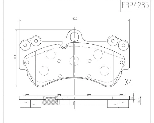 Brake Pad Set, disc brake (FBP4285)