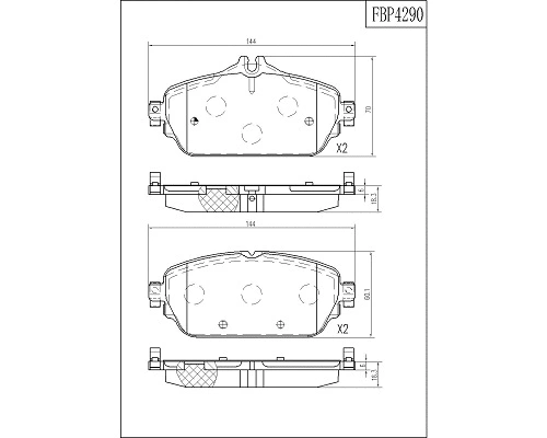 Brake Pad Set, disc brake (FBP4290)