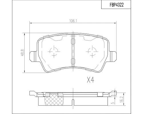 Brake Pad Set, disc brake (FBP4322)