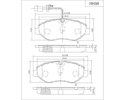 Brake Pad Set, disc brake (FBP4388)