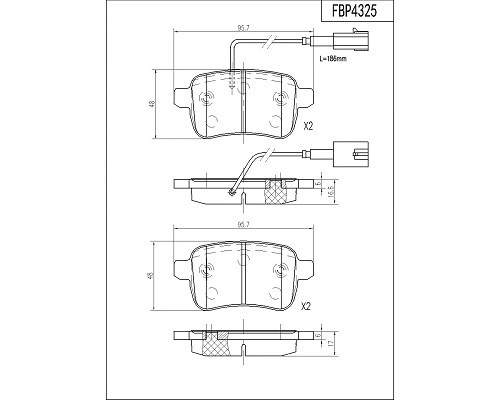 Brake Pad Set, disc brake (FBP4325)