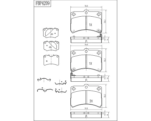 Brake Pad Set, disc brake (FBP4209)