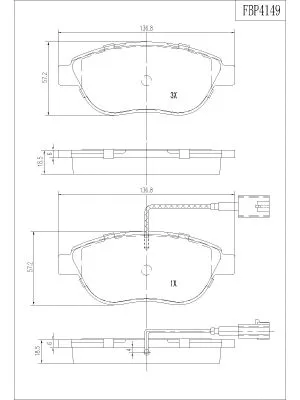 Brake Pad Set, disc brake (FBP4149)