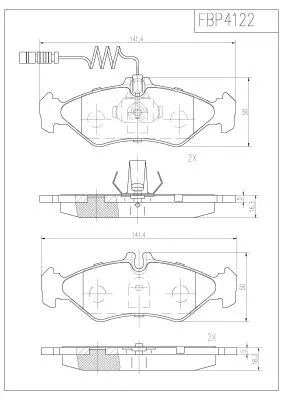 Brake Pad Set, disc brake (FBP4122)