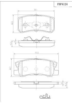 Brake Pad Set, disc brake (FBP4124)