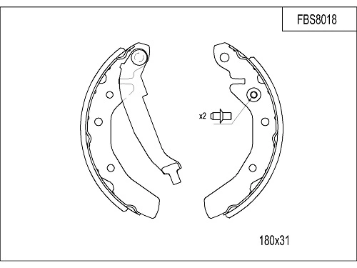Brake Shoe Set (FBS8018)