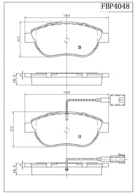 Brake Pad Set, disc brake (FBP4048)