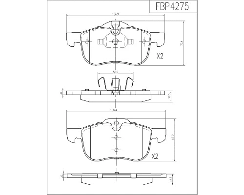 Brake Pad Set, disc brake (FBP4275)