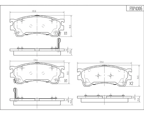 Brake Pad Set, disc brake (FBP4305)